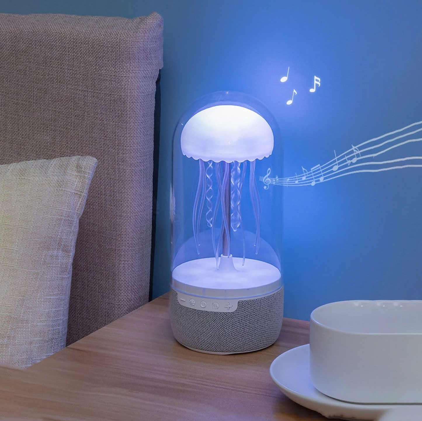 مصباح LED دوار مع مكبر صوت مدمج